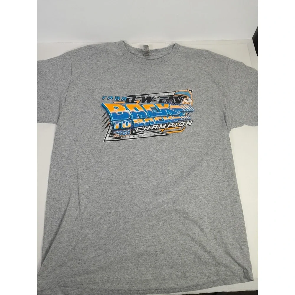Todd  Owen Racing T-Shirt Sk Modified Champion Back To Back Tee Rare Sz L - Picture 2 of 8